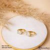 Classic Oval Solitaire Gold Huggie Earrings