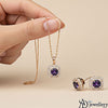 Amethyst Halo Pendant with Earrings