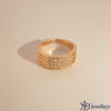Rose Gold Pave Multi-Row Band Ring