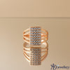 Modern Geometric Pavé Statement Ring