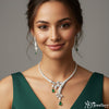 Ruby Petal Diamond Necklace Set