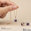 Amethyst Halo Pendant with Earrings