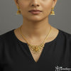 Antique Gold Temple Jewellery Set with Lakshmi Pendant and Jhumkas