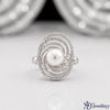 Cosmic Swirl Pearl Ring