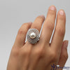 Cosmic Swirl Pearl Ring