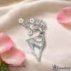 Crystal Reindeer Blossom Brooch