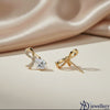 Dainty Pave Bow & Pear Cut Earrings