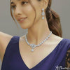 ADjewellery Rhodium Plated CZ (Cubic Zirconia) Dewdrop Radiance Diamond Necklace & Earring Set