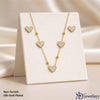 Diamond Studded Tiny Heart Pendant Set
