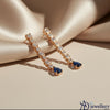 Elegant Sapphire & Diamond Drop Earrings