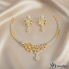 Elegant Two-Tone American Diamond Choker Necklace Set