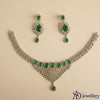 Emerald & Diamond-Look Bridal/Statement Necklace and Earrings Set