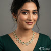 Emerald Majesty Gold-Toned Necklace and Earring Set
