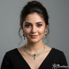 Emerald Radiance Gold-Toned Polki and Stone Necklace Set