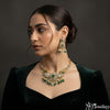 Emerald and Diamond-Look Temple Jewelry Set
