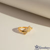 Geometric Interlocking Diamond-Accent Gold Ring