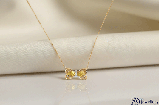 Golden Harmony Bow Necklace