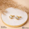 Golden Crescent Sparkle Stud Earrings