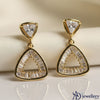 Golden Radiance Geometric Drop Earrings