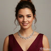 Halo Marquise Circle Necklace Set