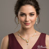 Ornate Zirconia Swirl Necklace and Dangle Earring Set