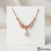 Pear-Cut Angel Wing Pendant Necklace