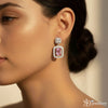 Pink Prism Frame Drop Earrings