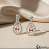Pink Topaz Halo Drop Earrings