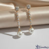Regal Pearl Tassel Drop Earrings
