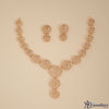 Rose Gold-Plated Sparkling Spiral Necklace and Earring Set
