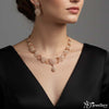 Rose Aura Circle Drop Necklace Set