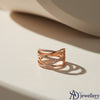 Rose Gold Criss-Cross Pave Statement Ring