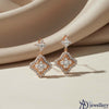 Rose Gold Diamond Starburst Dangle Earrings