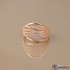 Rose Gold Multi-Row Pave Statement Ring