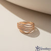 Rose Gold Multi-Row Pave Statement Ring