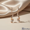 Rose Gold Swirl Drop Earrings with Cubic Zirconia Pave