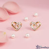 Rose Petal Heart Stud Earrings