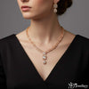 Rose Radiance Square Drop Necklace Set