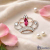 Royal Heart Crown Brooch
