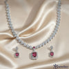 ADjewellery Rhodium Plated CZ (Cubic Zirconia) Scarlet Royale Diamond & Ruby Ensemble