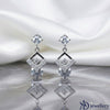 Silver Diamond Kite Dangle Earrings