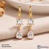 Square and Tear Drop Crystal Earrings
