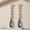 Rose Gold & Tanzanite Pear Drop Crystal Earrings