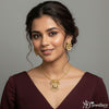 Traditional South Indian Style Gold-Plated Necklace Set